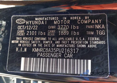 2023 Hyundai Venue Sel from USA, damaged, VIN KMHRC8A35PU216317